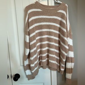 Pink Lily Teddy Bear Striped Sweater